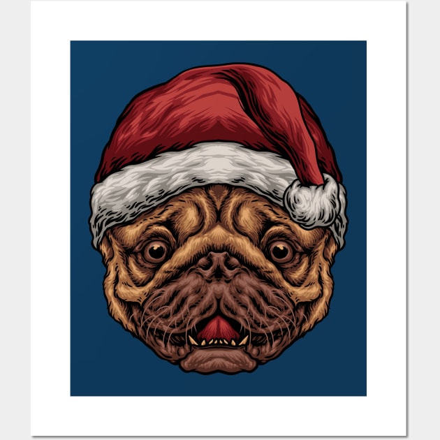 Santa Pug Wall Art by AngelFlame